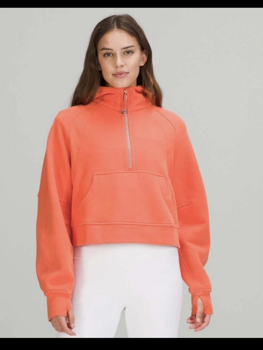 Lululemon Scuba Women’s Coral Half-Zip Hoodie Size Large Xl Sold Out Color